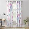 Cute Watercolor Unicorn Pattern Window Curtains For Living Room Luxury Bedroom Decor Drapes Kitchen Window Treatments Curtains