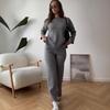Женский вязаный костюм-двойка европейской и американской моды 2025 года - Осень/Зима, корейский свободный стиль