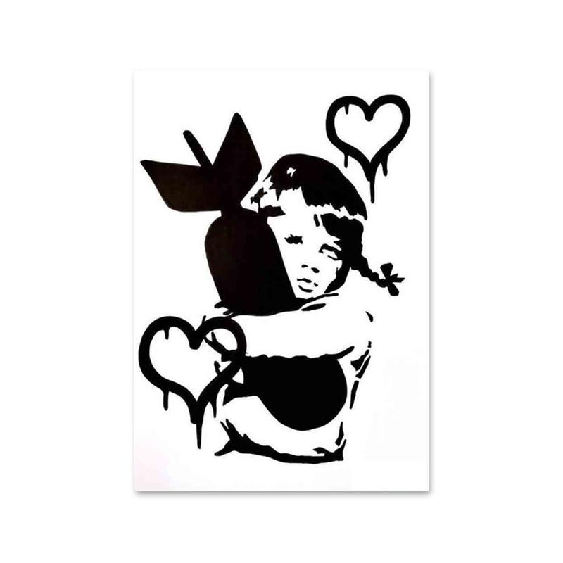 Граффити Бэнкси, красный воздушный шар, плакат, принты, абстрактные фигуры, картина на холсте, настенное искусство, картина для офиса, коридора, домашнего декора