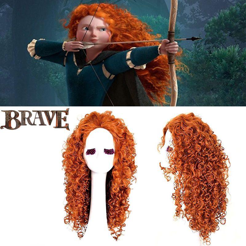 Merida Brave Cosplay Wig Long Curly Hair For Halloween Carnival Comic Con