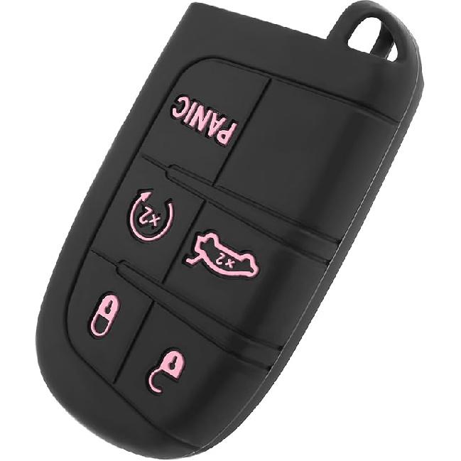 5 Buttons Car Key Fob Cover,Key Fob Case Car Accessories Compatible with Jeep Dodge Chrysler (Blue)