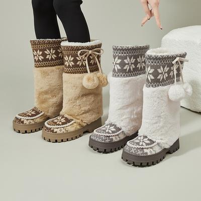 Женские модные зимние ботинки на толстой подошве, длинные, легкие, теплые, защищающие от холода и снега, нескользящие, повседневные кроссовки, хлопковые ботинки