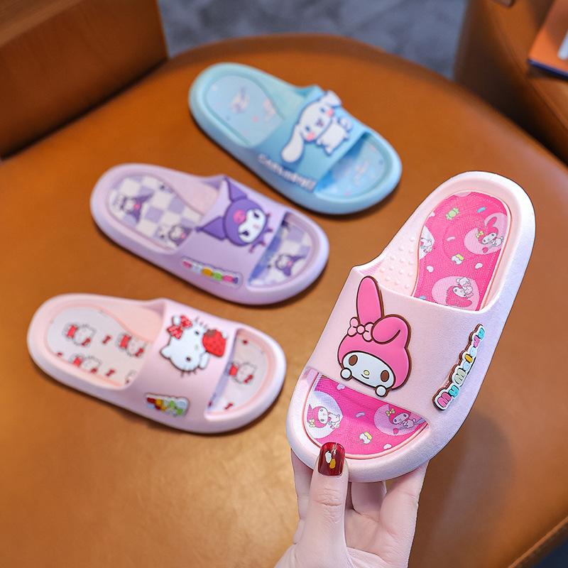 Genuine new children's slippers for summer, cute princess baby indoor home slippers for boys and girls, non-slip