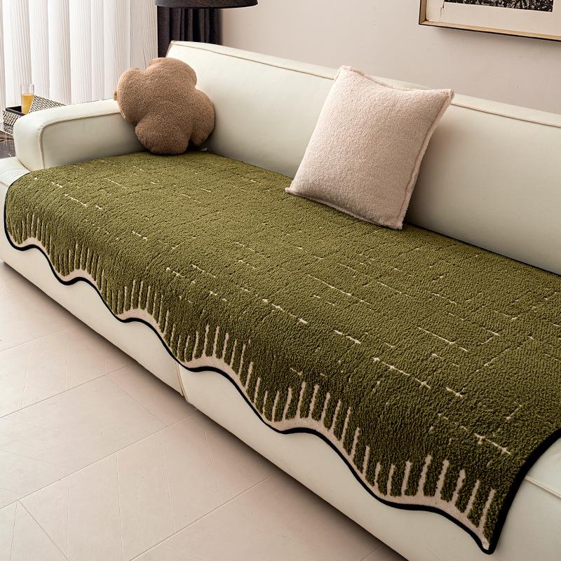 Special-Shaped Sofa Cushion Plush Thickened Non-Slip Autumn And Winter New High-End Irregular Straight Seat Cushion Cover Cloth