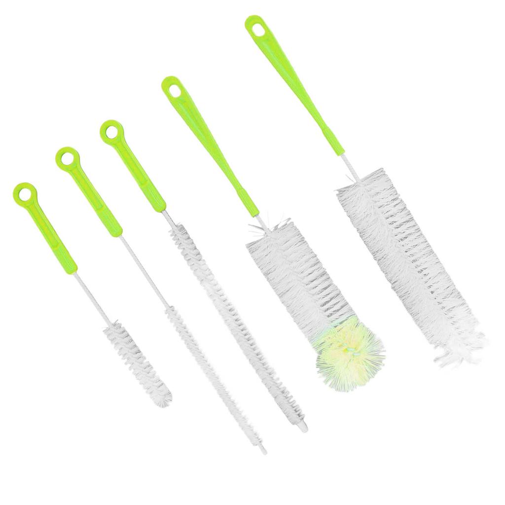 Bottle Brush Set Food Grade Long Handle 5 Types Water Bottle Cleaner for Wine Sports Bottles