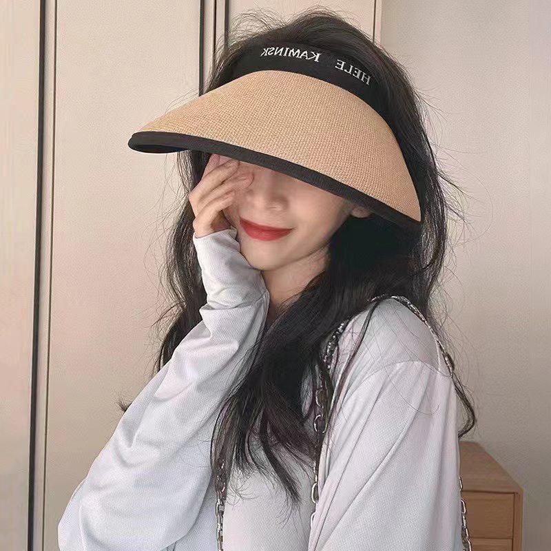 Женская соломенная шляпа с широкими полями и солнцезащитным козырьком, летняя кепка с защитой от ультрафиолета для путешествий на пляж