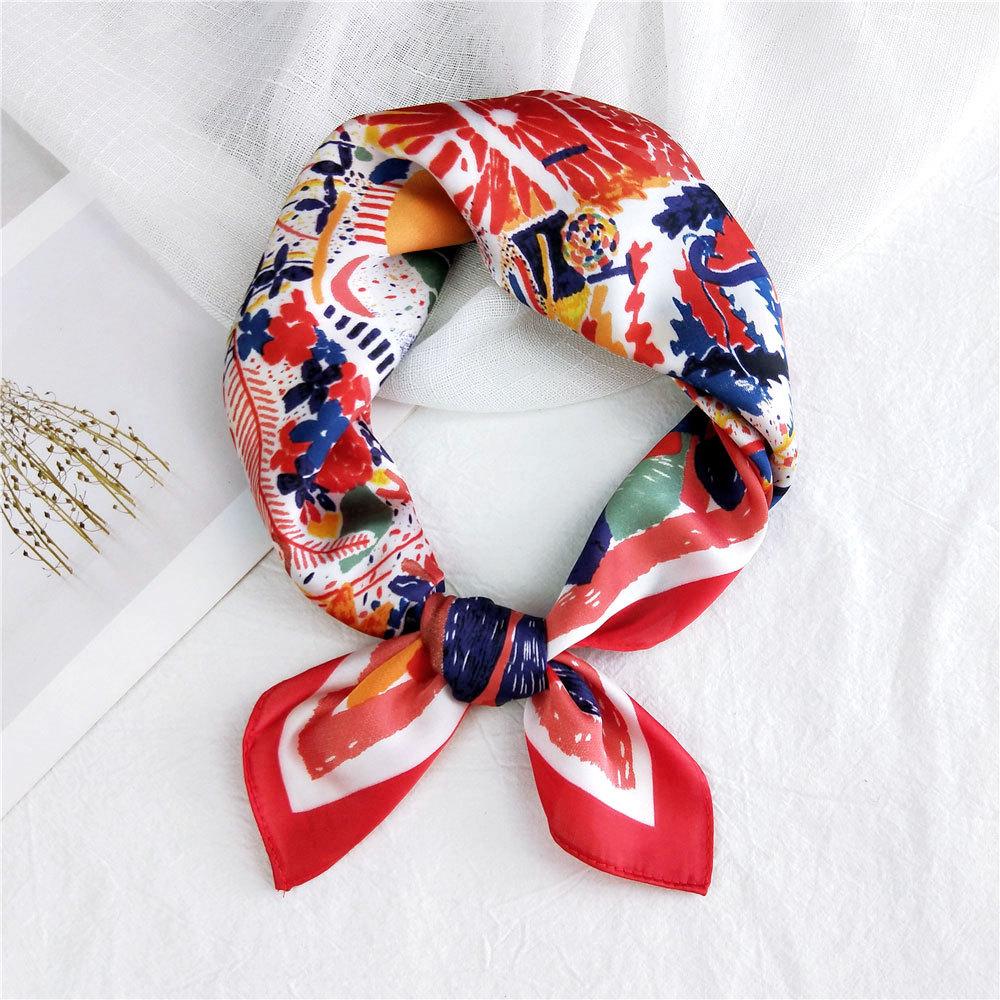53CM Silk Scarf Small Square Scarf Versatile For Women Spring And Autumn Thin Design Fashionable And Stylish Decorative Scarf Professional Flight