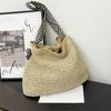 Big Capacity Straw Beach Bag Vintage Handmade Woven Shoulder Bag Raffia Rattan Handbag Bohemian Summer Vacation Crossbody Bags