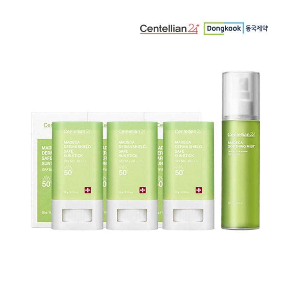 [Centellian 24] (Dongkook Pharmaceutical) Madeca Derma Shield Safe Sun Stick 20g 3 Packs + Madeca Centella Asiatica Mist 100ml