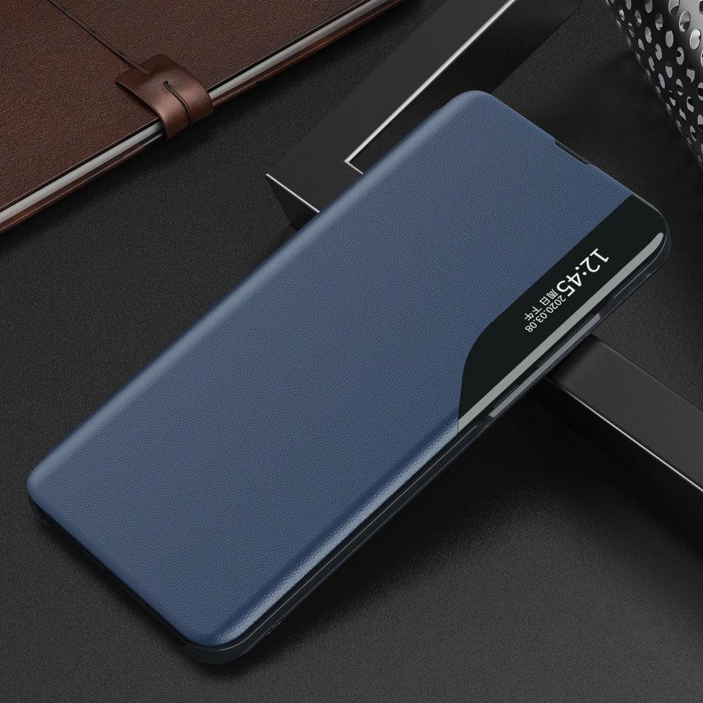 Eco Leather View Case Elegant Case With Flip Cover And Stand Function For Xiaomi Redmi Note 11T 5G / Redmi Note 11S 5G / Poco M4 Pro 5G Blue