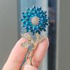 Popular Fashion Sunflower Brooch Three-Dimensional Exquisite Sunflower Button Pin Clothing Suit Versatile Accessories Pin