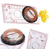 (Nikita) Magnifying Compass Ruler Scale Scout Hiking Camping Boating Orienteering Map