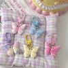 Colorful Butterfly With Colorful Letters Keychain Pendant Earphone Hanger Women Couple Keychain Bag Pendant Backpack Accessories