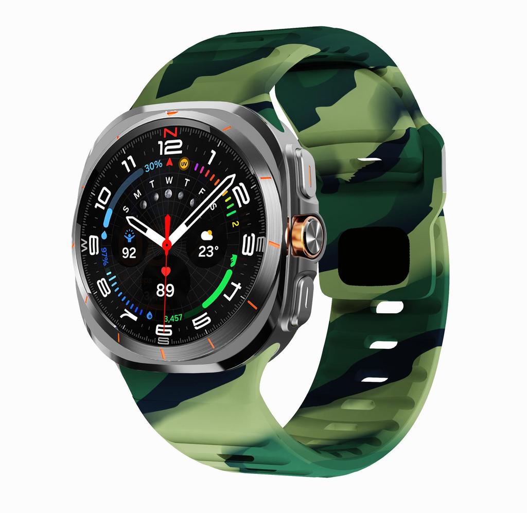 Совместимый силиконовый спортивный ремешок с обратной пряжкой для Samsung Galaxy Watch7 Ultra 47 мм
