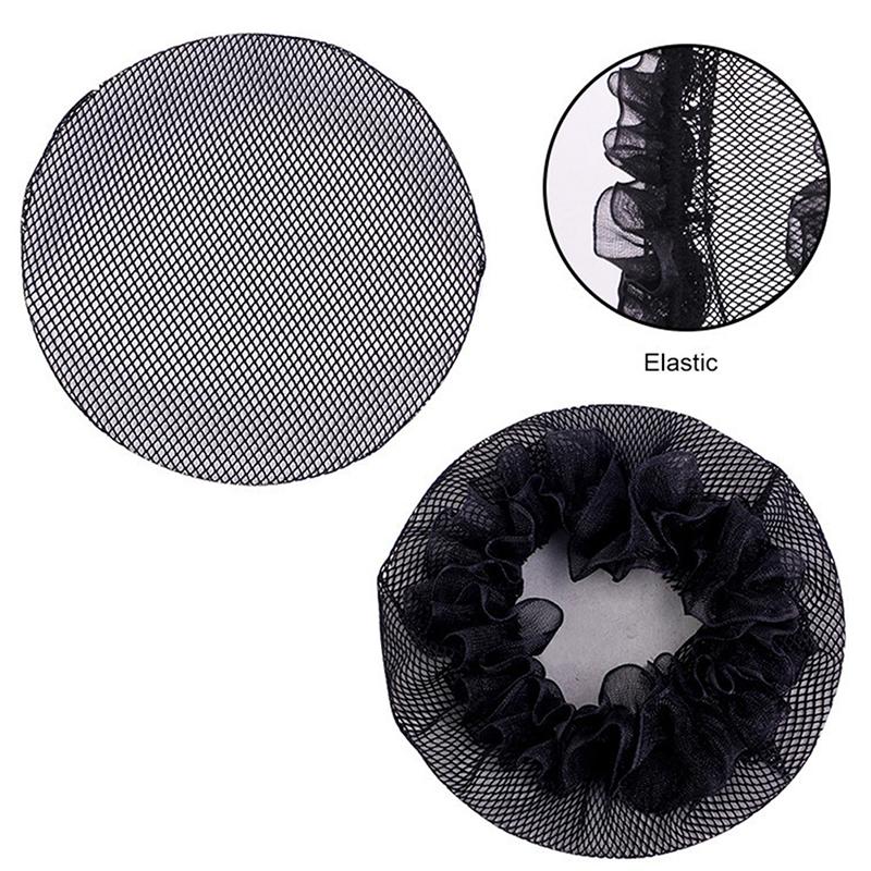 Крышка булочки сетки для волос Snood черной эластичной сетки с небольшим отверстием для балетного танца