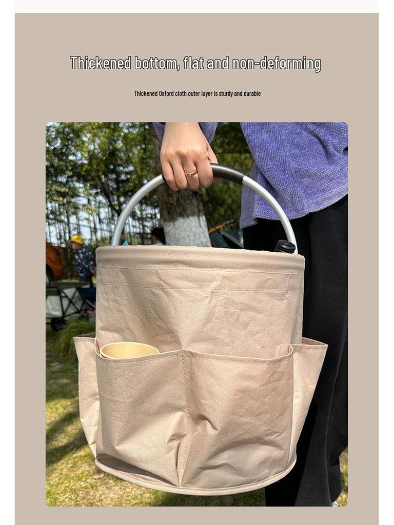 Портативная складная корзина для пикника и пляжа - ручная сумка для туалетных принадлежностей, ванных принадлежностей, дома и покупок