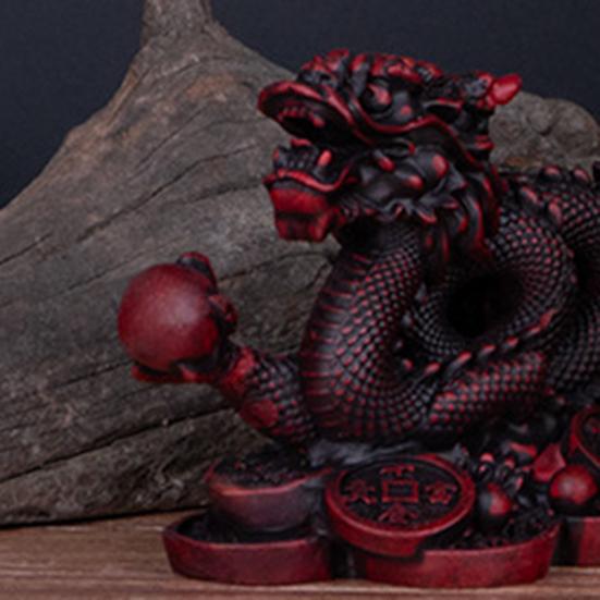 Орнамент Дракона 2024 Год Дракона привлекает богатство и удачу Статуя дракона по фэн-шуй Статуэтка китайского дракона Офисное украшение для дома