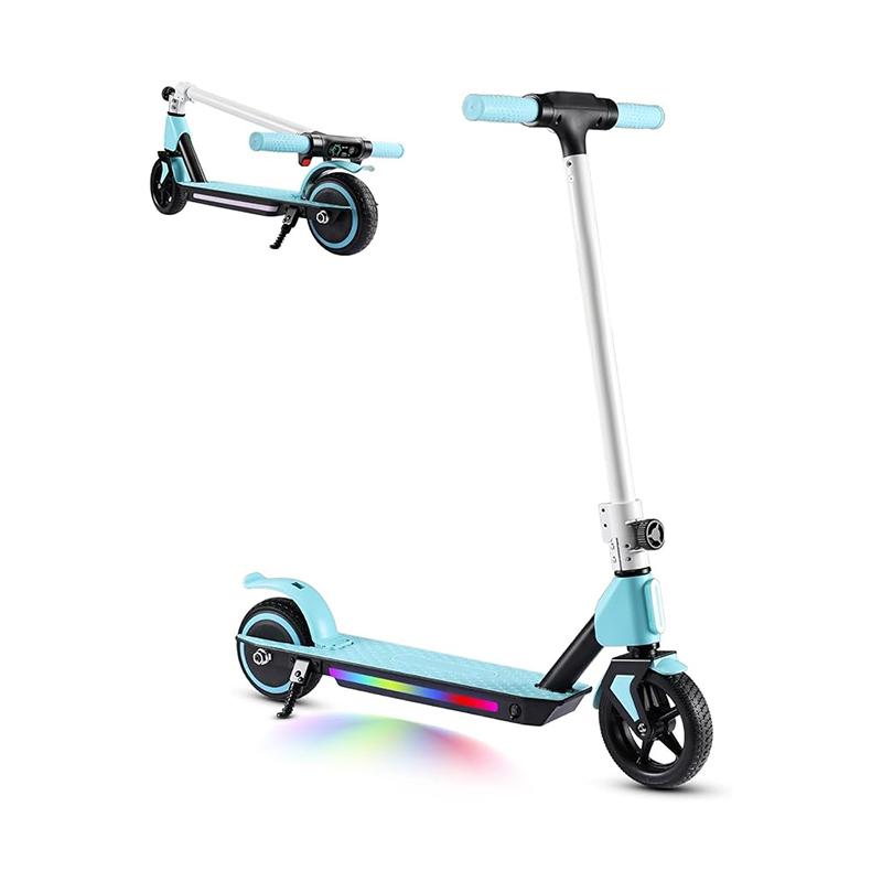 Электросамокат, Детский самокат, Мотор 130 Вт, Аккумулятор 24 В 2,5 Ач, Шины 6,5 дюймов, Макс. дальность 8 км, Макс. 14 км/ч, Светодиодный дисплей, Складной электросамокат для детей