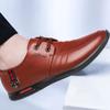 Роскошные мужские повседневные кожаные туфли Модные классические кожаные черные коричневые кожаные туфли