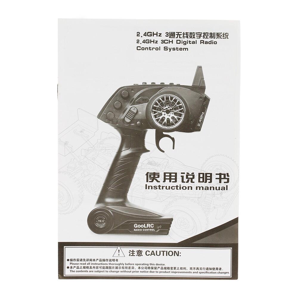GoolRC TG3 2.4GHz 3CH Digital Radio Remote Control Transmitter with Receiver for RC Car Boat
