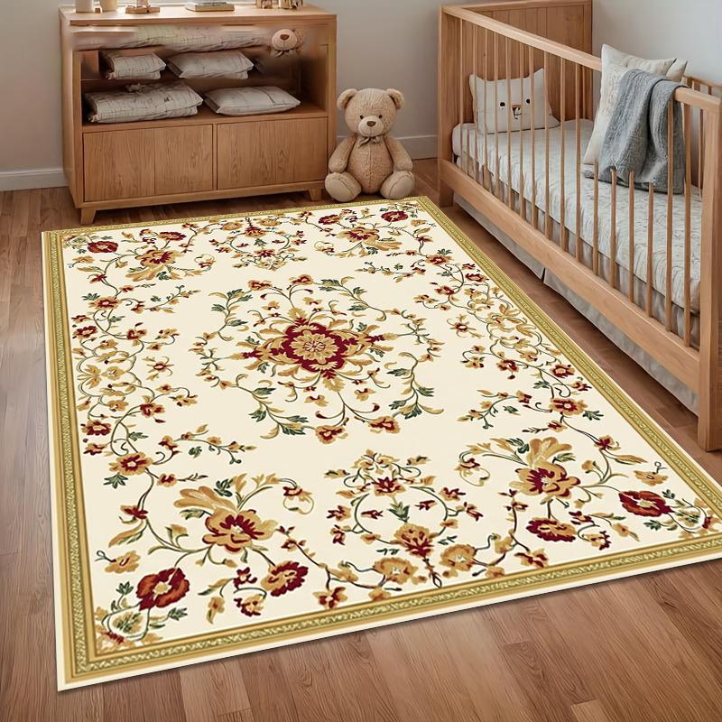 Large Living Room Rug Vintage Floral Area Rugs Traditional Bedroom Carpet Luxury Lounge Floor Mat Home Decor Rug