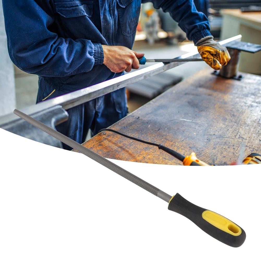 12-дюймовый круглый стальной напильник-рашпиль с ручкой, затачивающий инструмент для металлических проектов, средние зубья