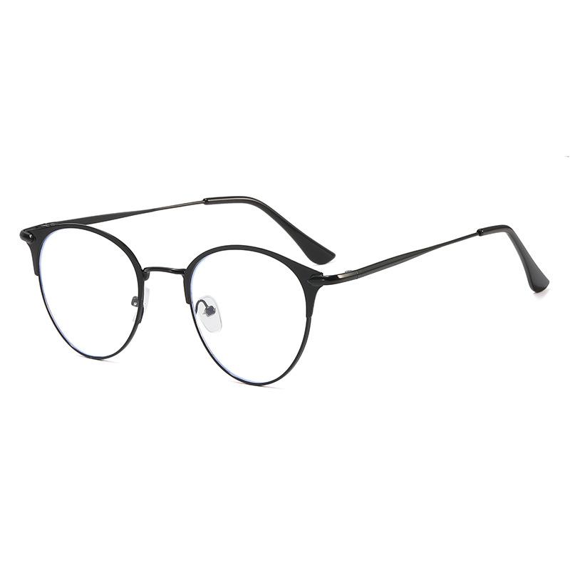 Metal Full Frame Myopia Glasses Frame Student Party Can Be Matched With Male And Female Anti-Blue Flat Glasses