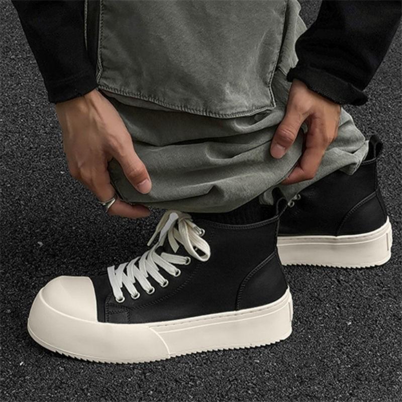 Ароматные Board Shoes Уличный стиль Толстая подошва Derby Shoes Модные Мужские Повседневные Кожаные Холщовые Обувь Дышащие