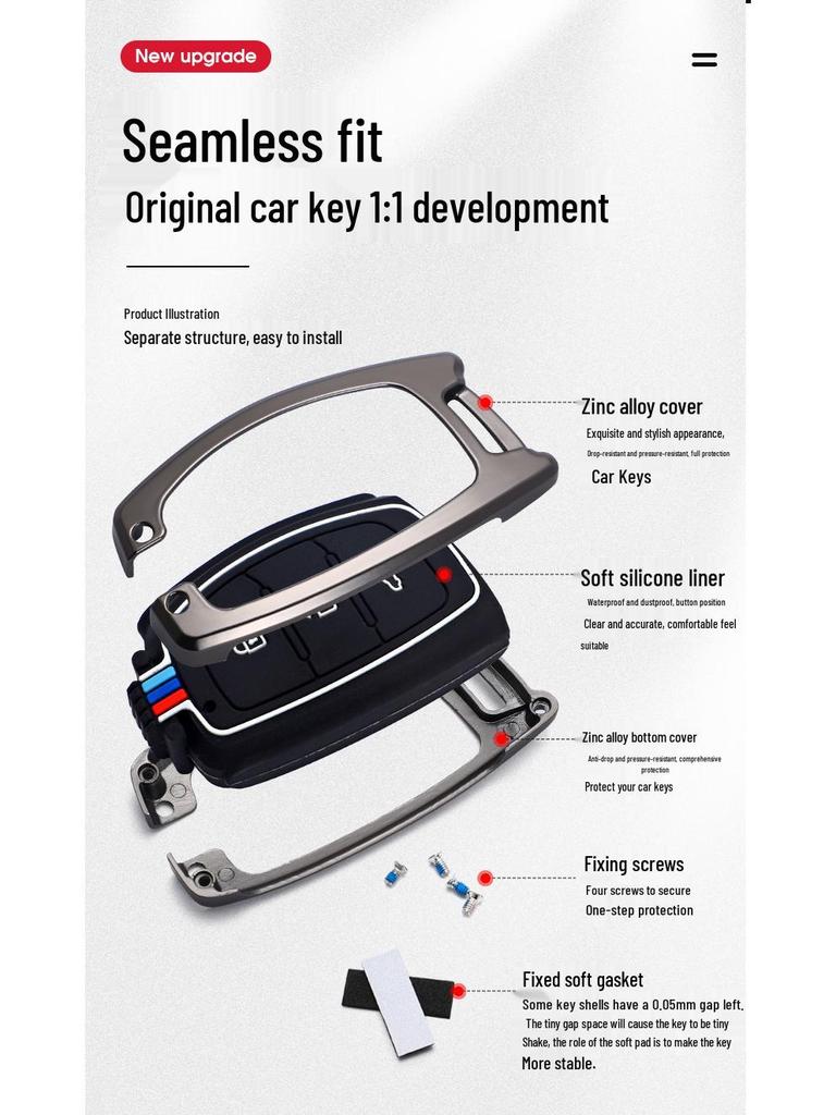 Hyundai Key Case for Ix35, Elantra, Langdong, Mingtu, Ix25, Sonata - Men's Car-Specific Shell with Buckle