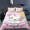 Unicorn Bedding Set King Queen White Pink Unicorn Duvet Cover For Girls Boys Dreamy Cartoon Sparkle Lilac Polyester Quilt Cover