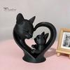 Милая кошка, домашний декор, фигурка матери и ребенка, 3D-печатная скульптура сердца для декора стола, статуэтка с гладкой поверхностью, современное искусство, гостиная, кабинет,