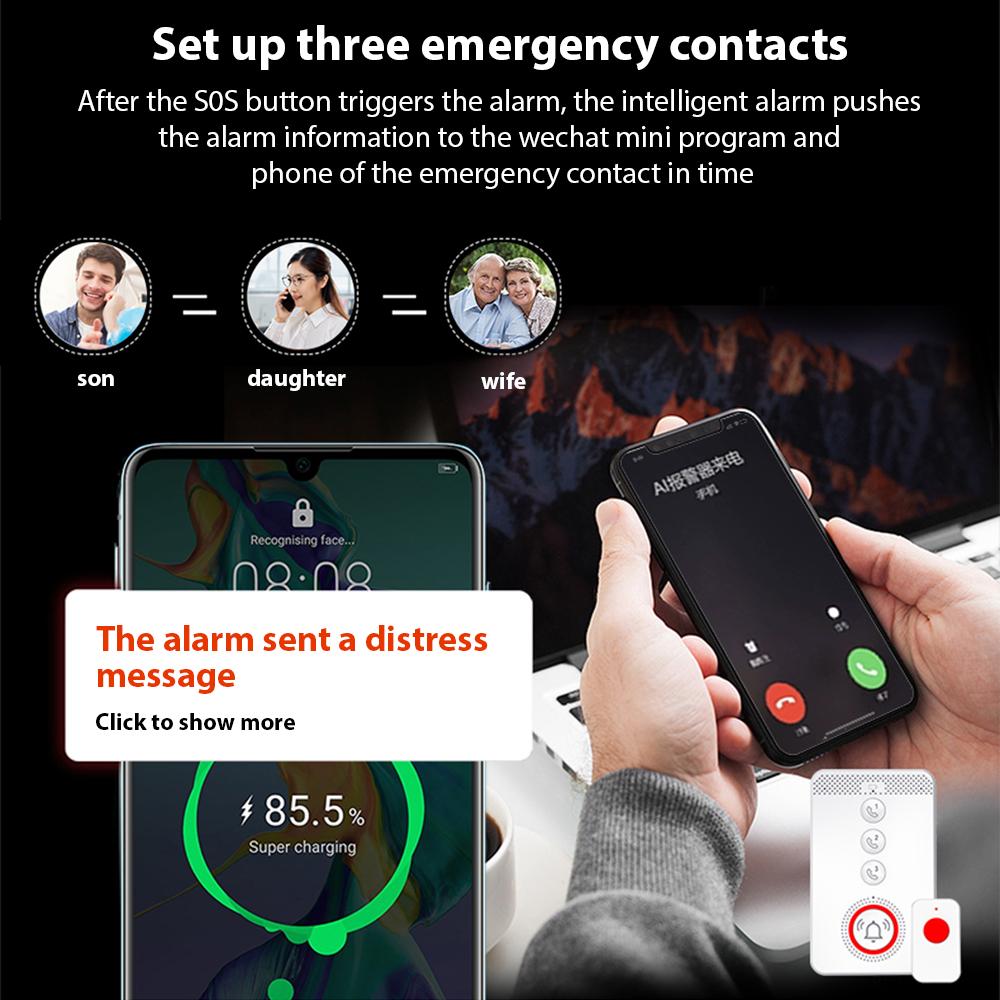 Беспроводной пейджер для лиц, осуществляющих уход, система вызова пожилых людей, кнопка экстренного оповещения SOS, портативная портативная система в один клик