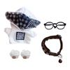 Niannyyhouse 10cm-15cm 20cm Plush Doll Clothes, Coat, Shoes, Glasses, Collar, Cotton Doll, Dress-Up (White, 10cm-15cm)