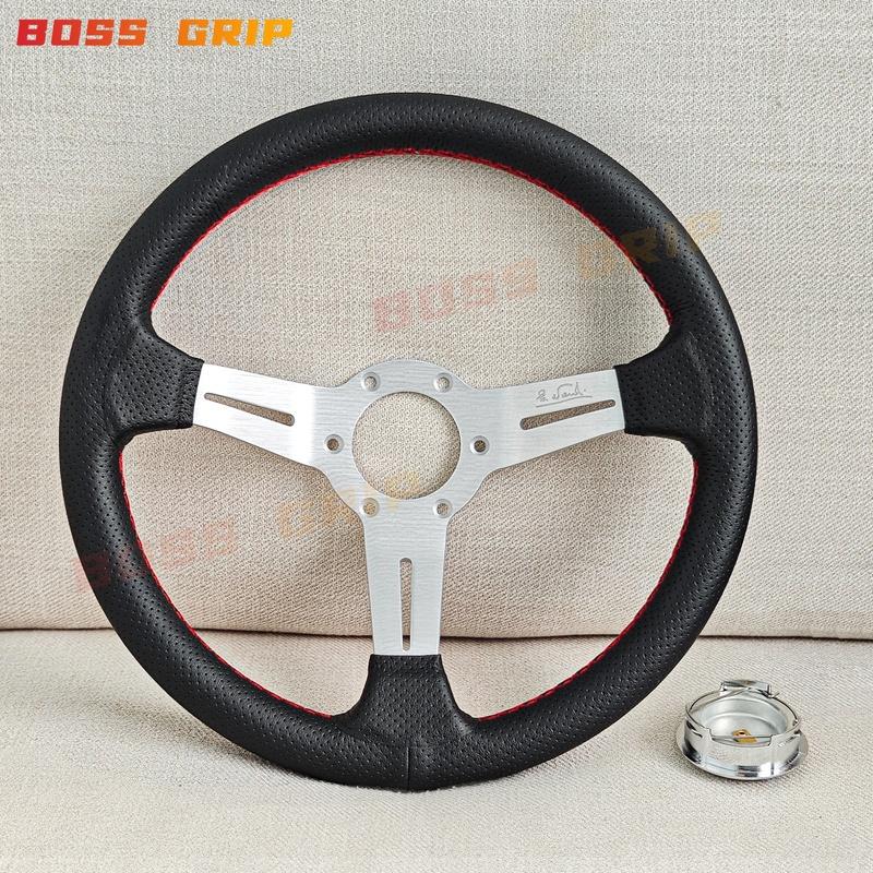 13Inch Leather Racing Car Steering Wheel Deep Corn Drift Sports Steering Wheel