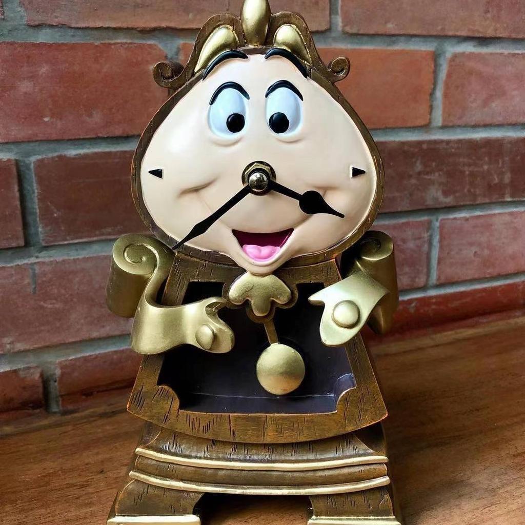 Anime Figure Beauty And The Beast Toys Night Lights Candlesticks Cogsworth Clock Ornaments Collectible Model Gift