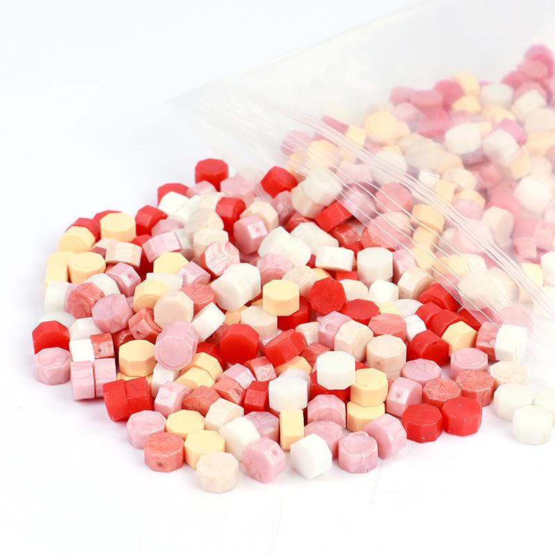 Pearlescent Iridescent Sealing Wax Stamp Set with Octagonal Wax Granules