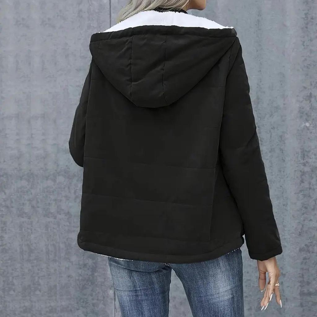 Women's Solid-color Loose Long-sleeved Fashionable And Warm Fleece Jacket