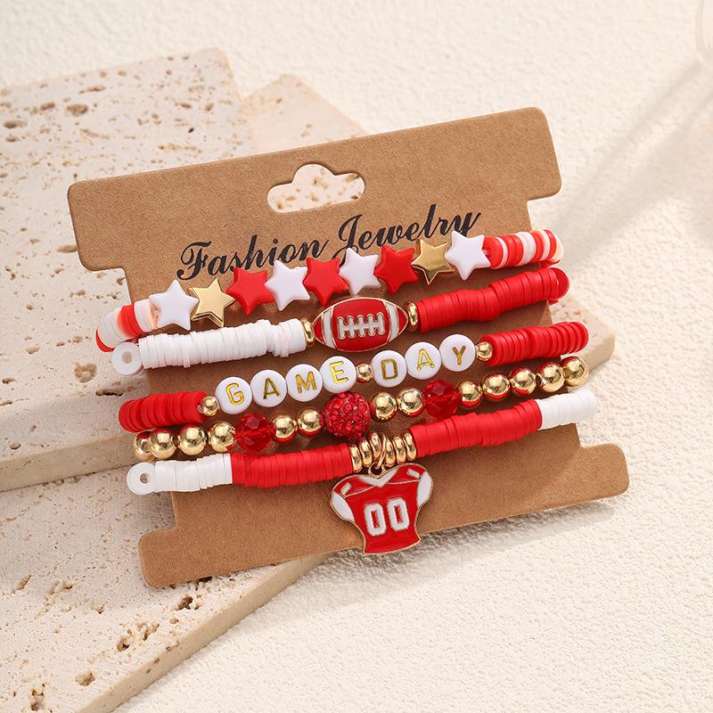 5 шт./компл. Цветной многослойный браслет ручной работы эластичный стекируемый спортивный ручной браслет Chian