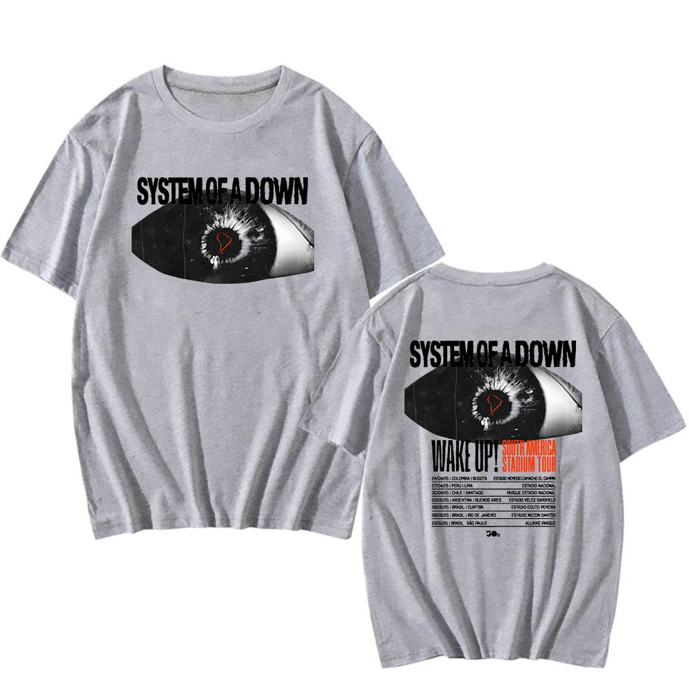 Wake Up South America Stadium Tour Tshirt System of A Down Band Tshirt Cotton Tees Round Neck High Quality Teeshirt Unisex