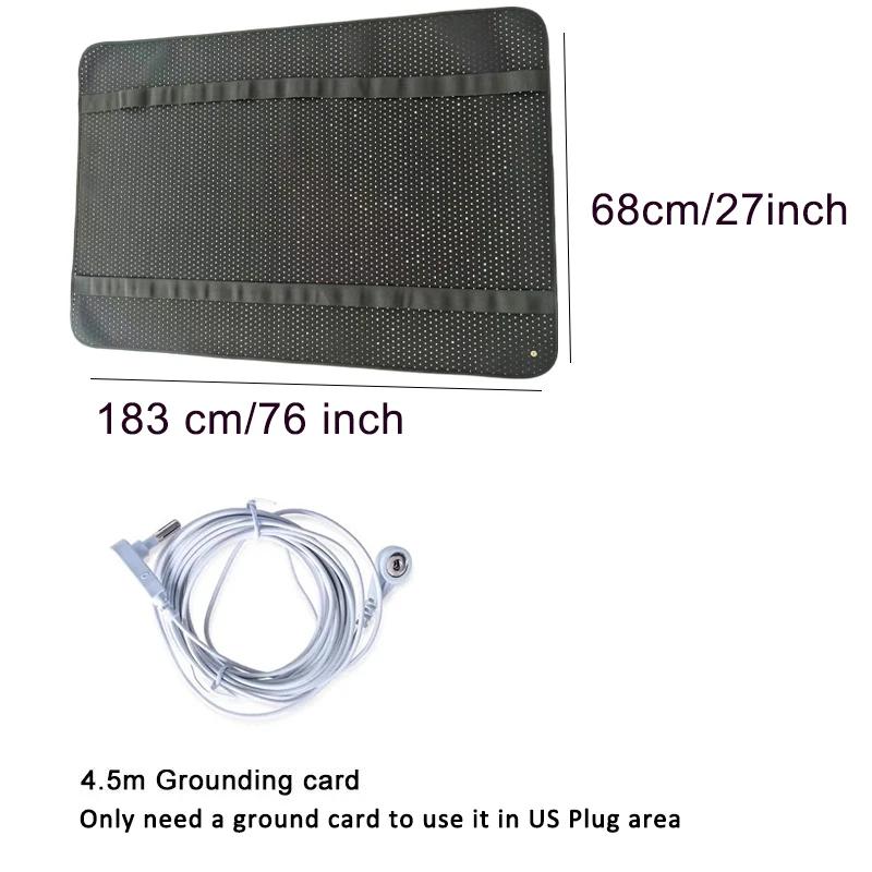 Дышащий заземляющий коврик 27 дюймов × 76 дюймов для кровати, заземляющий коврик для сна, противоскользящий заземляющий матрас из искусственной кожи с заземляющим шнуром