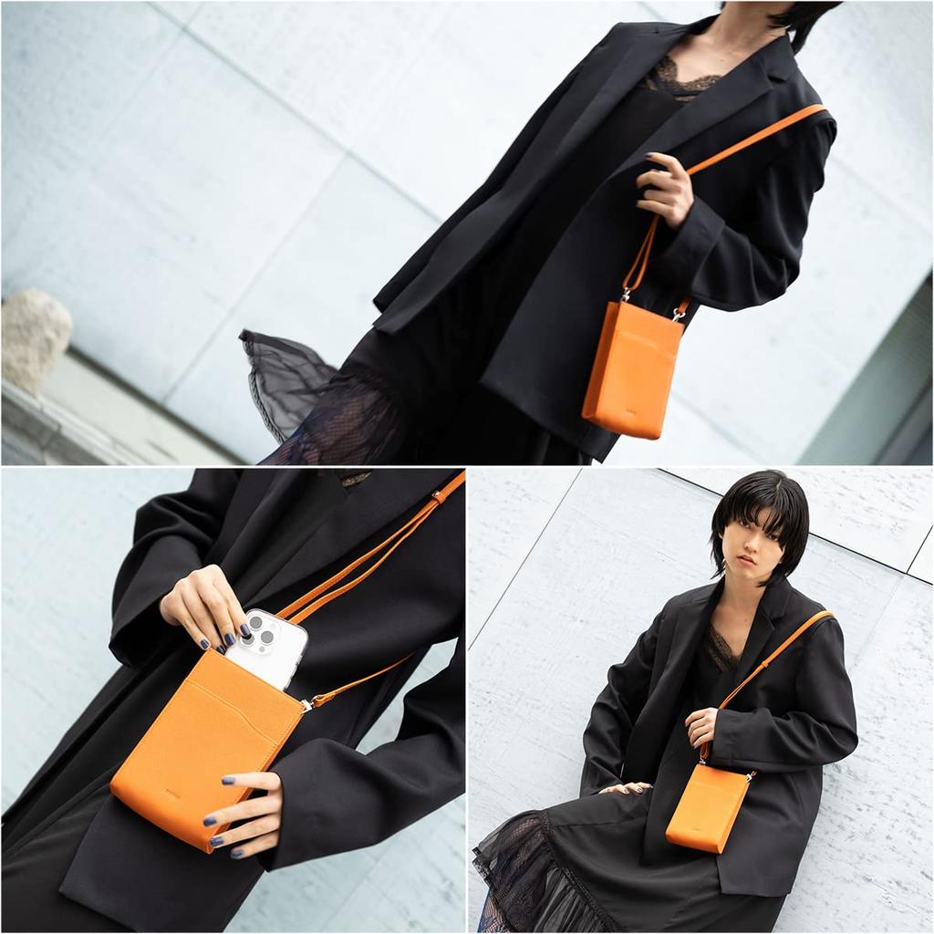 Смартфон наплечная мини-сумка Claudio SOX024 CLAUDIO Бесполый чехол для смартфона из натуральной кожи наплечная сумка Mini Pochette черного цвета [Sonne]