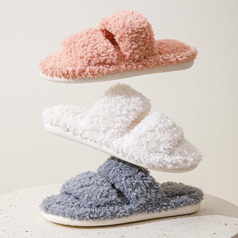 Простые универсальные домашние тапочки из овечьей шерсти и хлопка, женская обувь для зимнего тепла, женские домашние домашние тапочки из хлопка