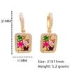 Multicolor Zircon Rectangular Drop Earrings for Women 2024 New Fashon Cubic Zirconia Earring Trendy Party Jewelry Accessories