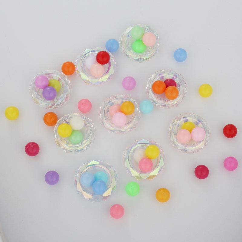 Пластиковые бусины конфетных цветов: Круглые упругие мячики без отверстий для детских DIY украшений, поделок и пуль для игрушечных пистолетов.