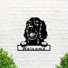 Irish Setter Dog Welcome Wall Sign Metal Art Ornament, Nostalgic Retro Tin Decoration for Coffee, Stylish Wall Sign