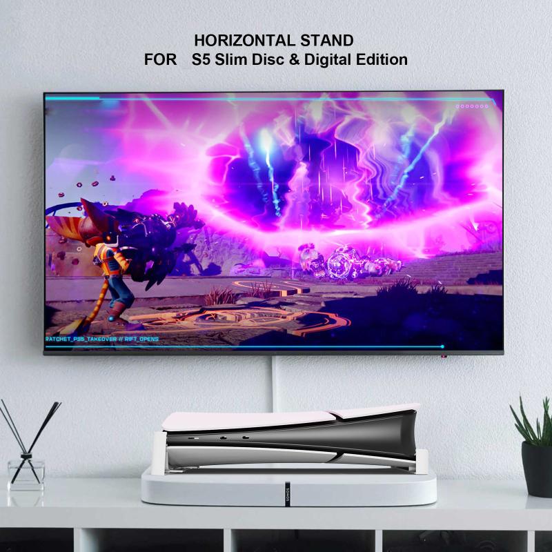 Горизонтальная подставка-держатель для игровой консоли Base Stand Ps5 Совместима с Ps5 Slim/Ps5 Pro Держатель-основание для консоли Ps 5