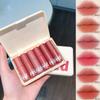 Velvet Mist Matte Lip Tint & Cheek Mud Dual-use Lip Clay Lightweight Soft Lip Mud High Pigmented Long Lasting Lipstick Set Box