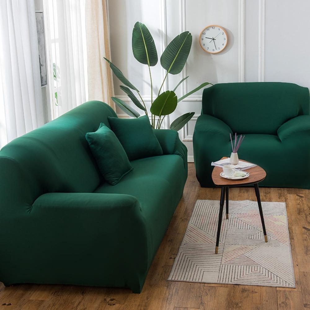 Elastic Solid Color 3 Seater Sofa Cover Extendable Washable Stretch Couch Cover All-inclusive Dustproof Sofa Protecter