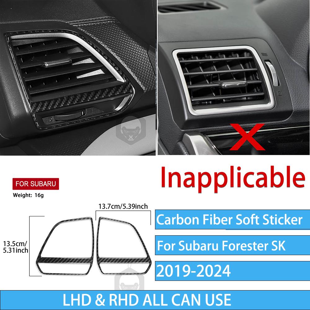 Real Carbon Fiber Car Accessories Gear Air Vent Set Trim Cover Soft Sticker For Subaru Forester SK      2024