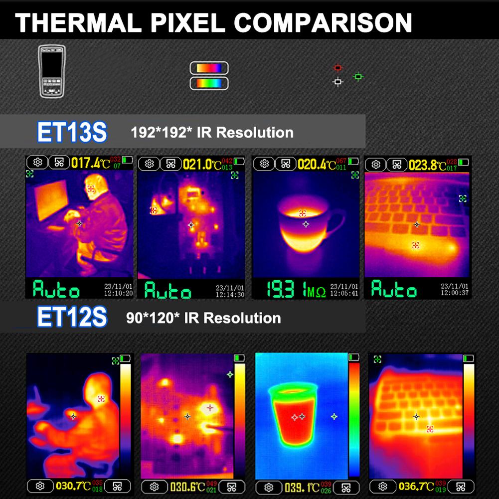 Upgraded TOOLTOP ET13S Thermal Imager Multimeter 9999 Counts Thermographic Camera PC Analysis -20℃~+550℃ Floor Heating Detector